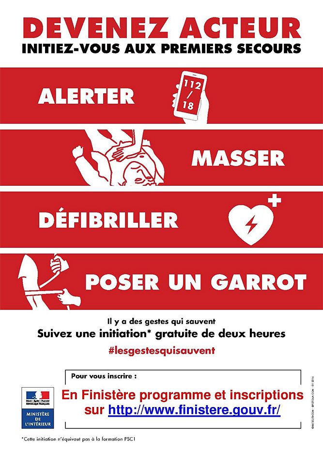 Affiche "Le geste qui sauve" - Finistère