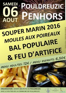 Le souper marin (soupe de poisson et moules frites), organisé par le comité des fêtes